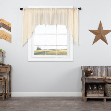 Tobacco Cloth Natural Swag Fringed Set of 2 36x36x16 - The Fox Decor